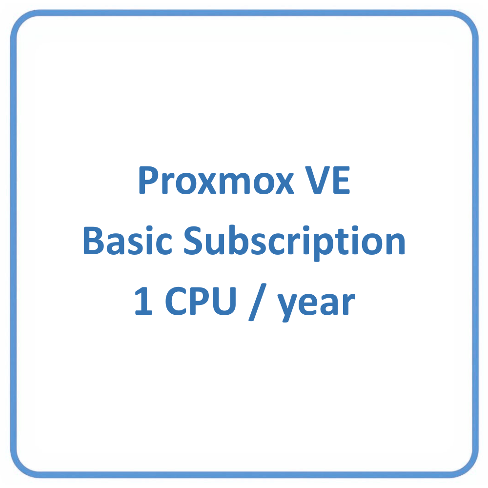 Proxmox VE Basic Subscription 1 CPU/year