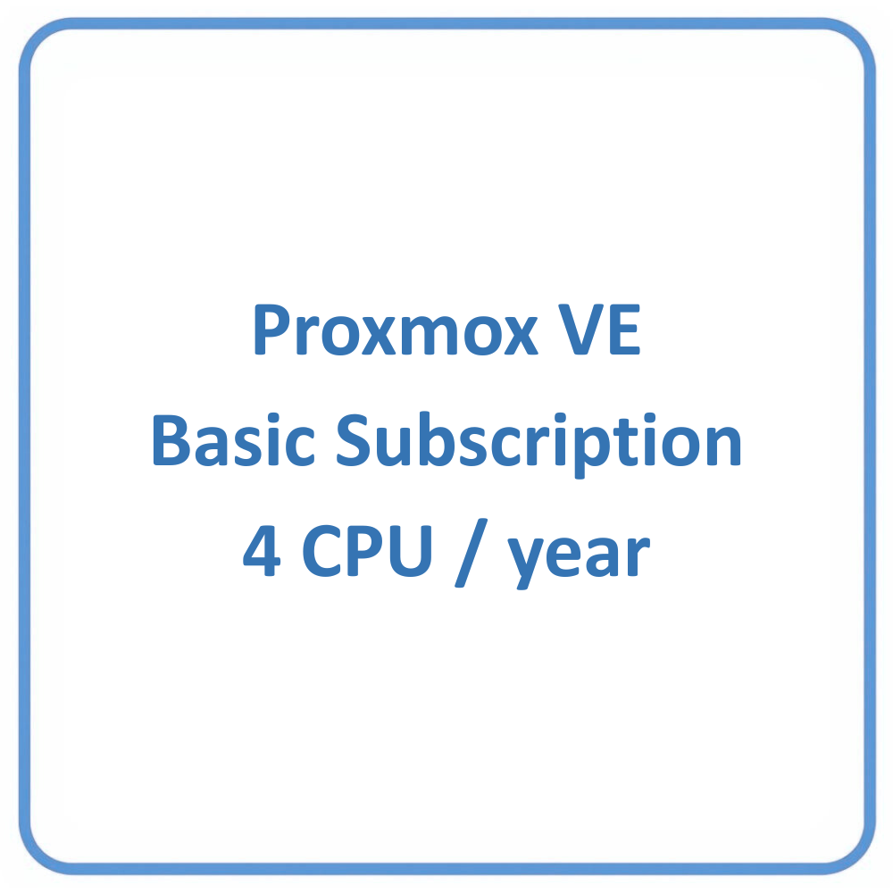 Proxmox VE Basic Subscription 4 CPU/year